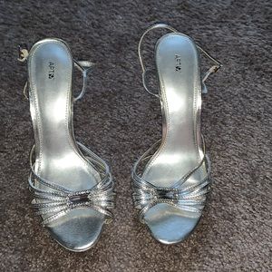 silver 2.5 inch heels